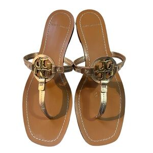 TORY BURCH Rose/Gold Flat Thong Sandal Size 8
